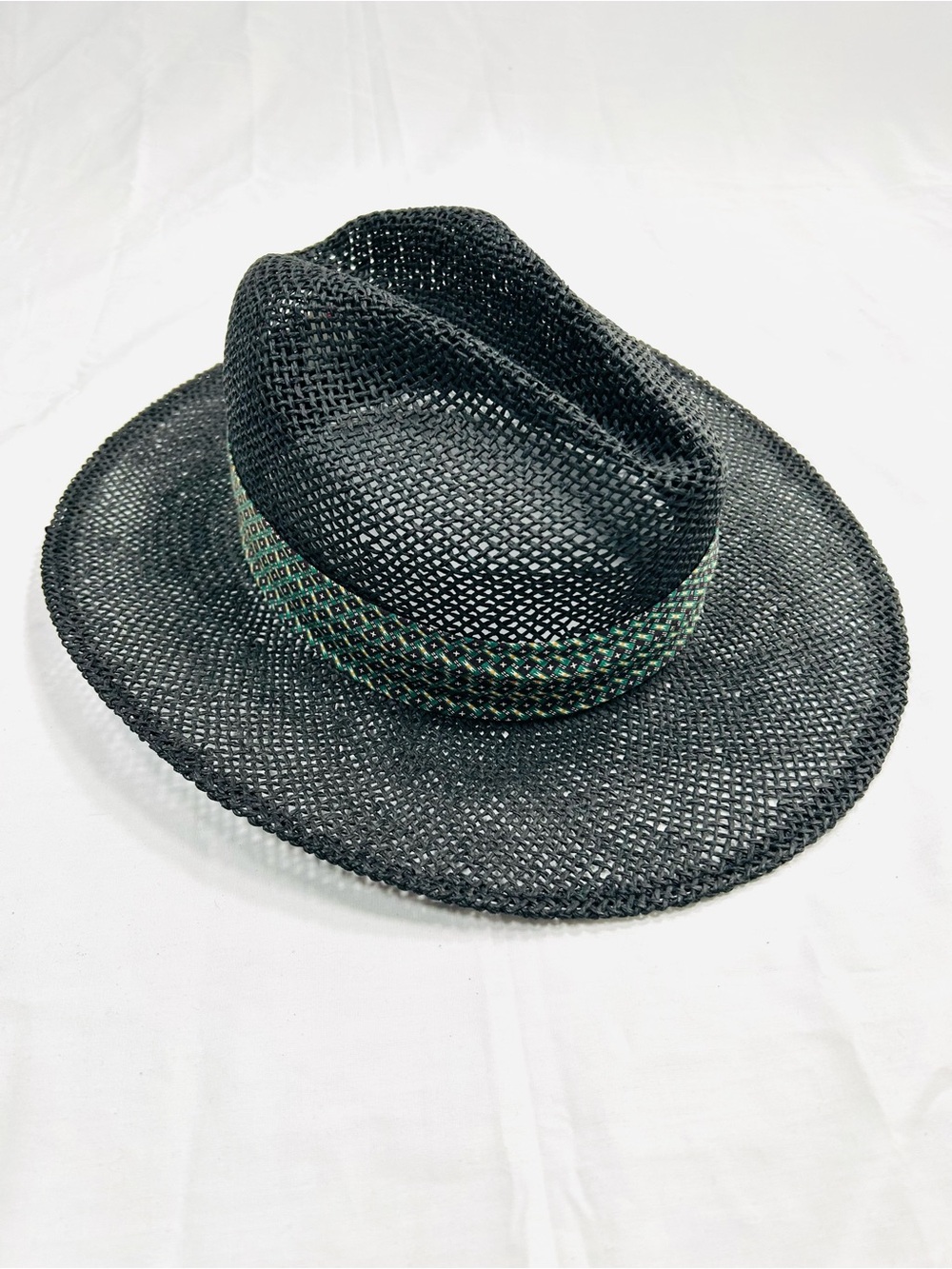 Vintage 80’s Chi Chi Rodriguez Black Wide Brim Straw Hat - Picture 4 of 13
